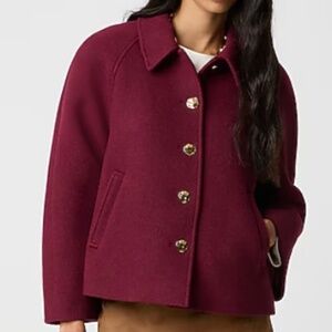 J. Crew Cropped wool-blend swing coat
